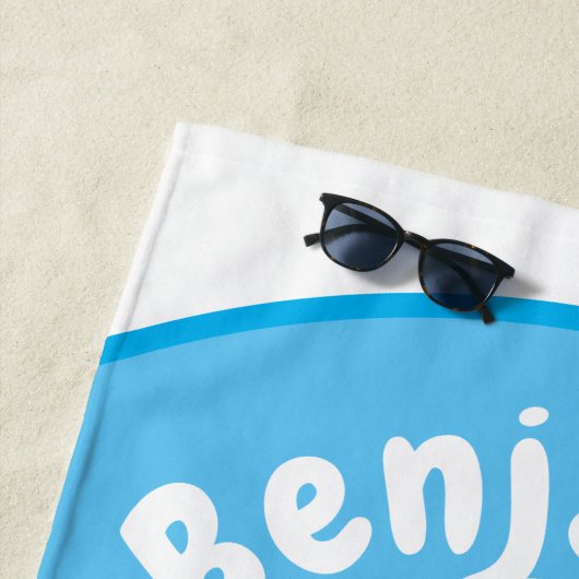 Niedliche Beluga-Wal-Blasen Cartoon-Abbildung Strandtuch (Beispiel)