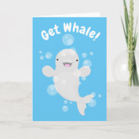 Niedliche Beluga-Wal-Blasen Cartoon-Illustration