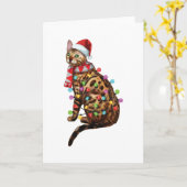 Niedliche Bengalische Katze Funny Christmas Weihna Karte (Gelbe Blume)