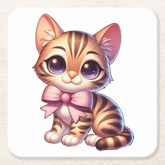 Niedliche Bengalische Katze Lover Funny Kitty Mama Rechteckiger Pappuntersetzer (Vorderseite)