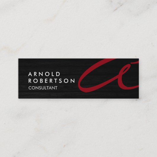 Niedliche benutzerdefinierbare, grau-rote, trendig mini visitenkarte (Vorderseite)