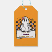 Niedliche Benutzerdefiniert Danke Halloween Ghost Geschenkanhänger (Rückseite)
