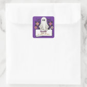 Niedliche Benutzerdefiniert Danke Halloween Ghost Quadratischer Aufkleber (Tasche)