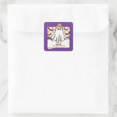 Niedliche Benutzerdefiniert Danke Halloween Ghost Quadratischer Aufkleber (Tasche)