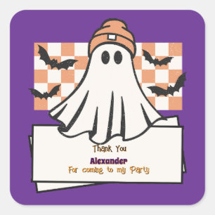 Niedliche Benutzerdefiniert Danke Halloween Ghost Quadratischer Aufkleber