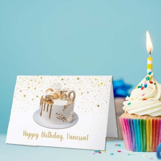 Niedliche, benutzerdefinierte 50. Geburtstagskarte Karte