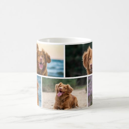 Niedliche benutzerdefinierte Dog-FotoCollage Perso Kaffeetasse (Mittel)