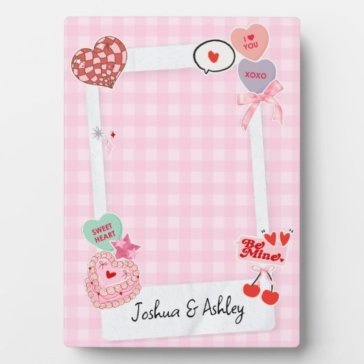 Niedliche benutzerdefinierte Fotos und Textübergab Fotoplatte (Vorderseite)