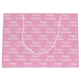 Niedliche, benutzerdefinierte rosa und weiße Typog Große Geschenktüte