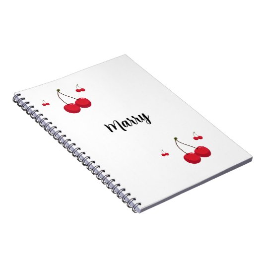 Niedliche benutzerdefinierte rote Kirschen Notizblock (Rechte Seite)