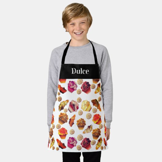 Niedliche benutzerdefinierte TextMuffins Croissant Schürze (Getragen)