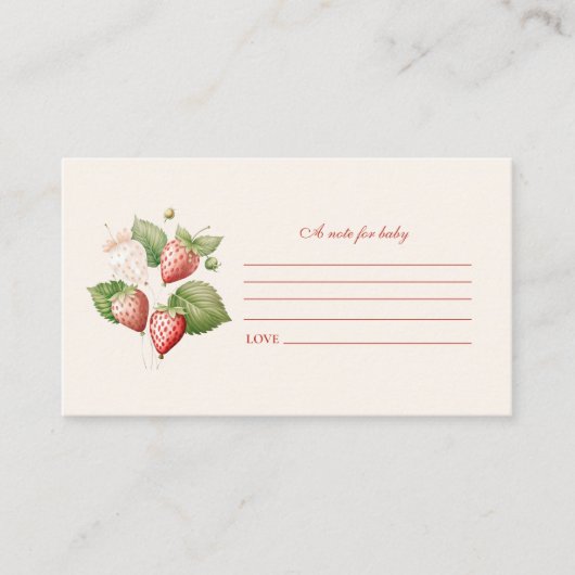 Niedliche Berry Sweet Baby Shooting Note for Baby Begleitkarte (Vorderseite)