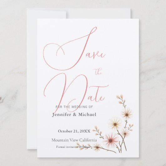Niedliche Berufliche Minimalistische Schlicht Mode Save The Date (Vorderseite)