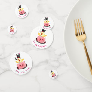 Niedliche beste Freunde Piggy Chick and Mouse - Ge Konfetti
