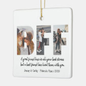 Niedliche BESTE FREUNDIN 3 Foto Collage Best Frien Keramikornament (Links)