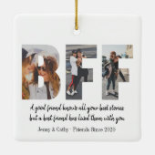 Niedliche BESTE FREUNDIN 3 Foto Collage Best Frien Keramikornament (Rückseite)