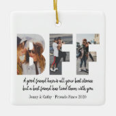 Niedliche BESTE FREUNDIN 3 Foto Collage Best Frien Keramikornament (Vorderseite)