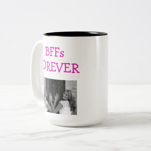 Niedliche BESTE FREUNDIN Best Friends Besties Foto Zweifarbige Tasse (Vorderseite Links)