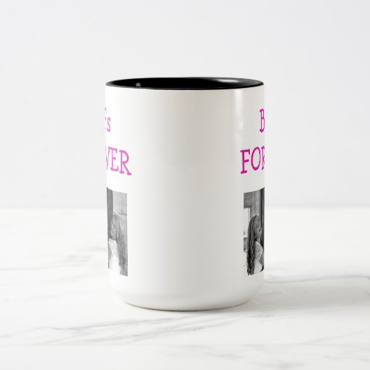 Niedliche BESTE FREUNDIN Best Friends Besties Foto Zweifarbige Tasse (Mittel)