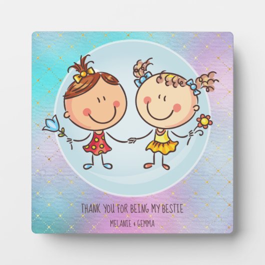 Niedliche BESTE FREUNDIN Besties Kawaii Geschenke  Fotoplatte (Vorderseite)