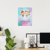 Niedliche BESTE FREUNDIN Besties Kawaii Geschenke  Poster (Heimbüro)