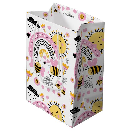 Niedliche BESTE FREUNDIN der Königin, Baby Girl, G Mittlere Geschenktüte (Rückseite Schrägansicht)