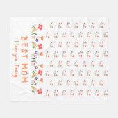 Niedliche beste Mama Blume Muttertag Fleecedecke (Vorderseite (Horizontal))