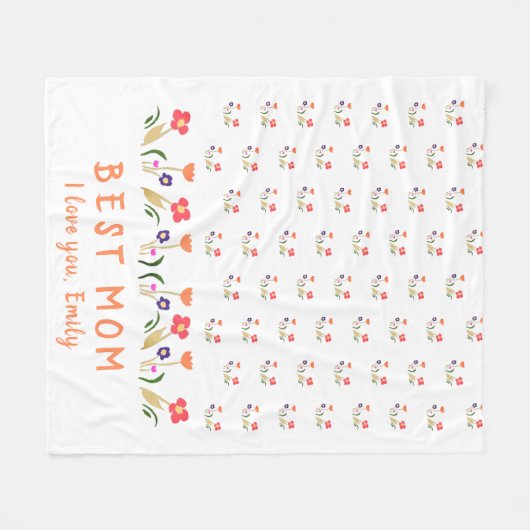 Niedliche beste Mama Blume Muttertag Fleecedecke (Vorderseite (Horizontal))