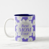 Niedliche beste Mama je Daisy Muster Lila Kaffeema Zweifarbige Tasse (Links)