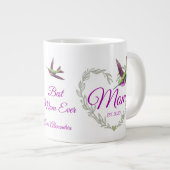 Niedliche Beste Mama je Herz Hummingbird Jumbo-Tasse (Vorderseite Rechts)