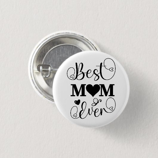 Niedliche Beste Mama je Typografie Button (Vorne & Hinten)