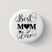 Niedliche Beste Mama je Typografie Button (Vorderseite)
