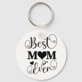 Niedliche Beste Mama je Typografie Schlüsselanhänger (Rückseite)