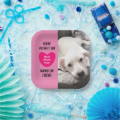 Niedliche beste Mama je Welpen Hund Rosa Herz ein Pappteller (Party)