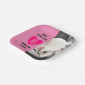 Niedliche beste Mama je Welpen Hund Rosa Herz ein Pappteller (Gewinkelt)