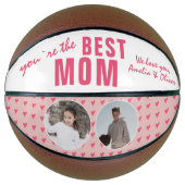 Niedliche Beste Mama Rosa Herz 2 FotoCollage Basketball (Vorderseite)