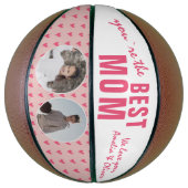 Niedliche Beste Mama Rosa Herz 2 FotoCollage Basketball (Vertikal)