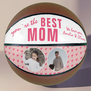 Niedliche Beste Mama Rosa Herz 2 FotoCollage Basketball