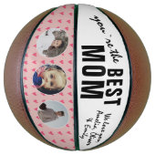 Niedliche Beste Mama Rosa Herz 3 FotoCollage Basketball (Vertikal)