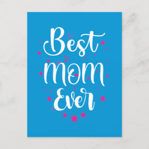 Niedliche beste Mama Text und kleine Sterne Postkarte