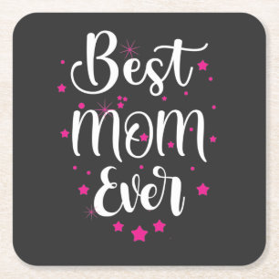 Niedliche beste Mama Text und kleine Sterne Rechteckiger Pappuntersetzer