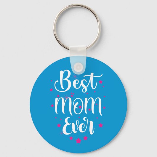 Niedliche beste Mama Text und kleine Sterne Schlüsselanhänger (Vorderseite)