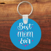 Niedliche beste Mama Text und kleine Sterne Schlüsselanhänger (Vorderseite)