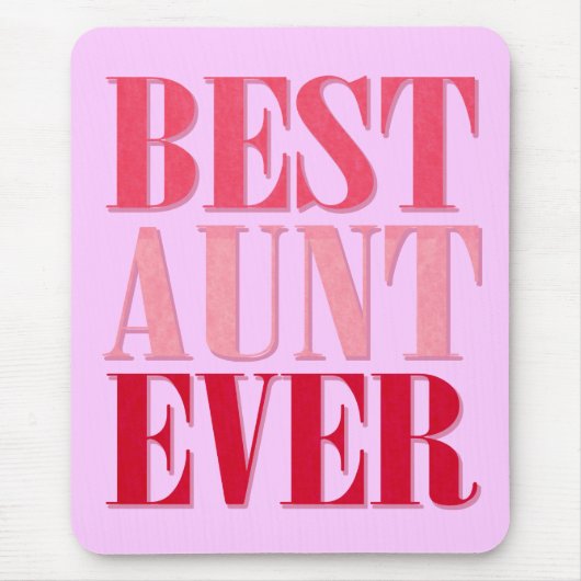 Niedliche Beste Tante je rosa Text Mousepad (Vorne)
