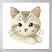 Niedliche bestickte Kitty Wall Kunst für Katzen Poster (Vorne)