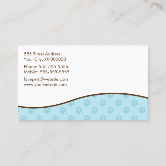 Niedliche Betreuung von Haustieren Visitenkarte (Rückseite)