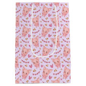 Niedliche Beutel für Schweine und Herz Mittlere Geschenktüte (Rückseite)