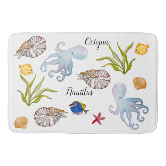 Niedliche Bewohner des Meeresbodens Badematte (Vorderseite)