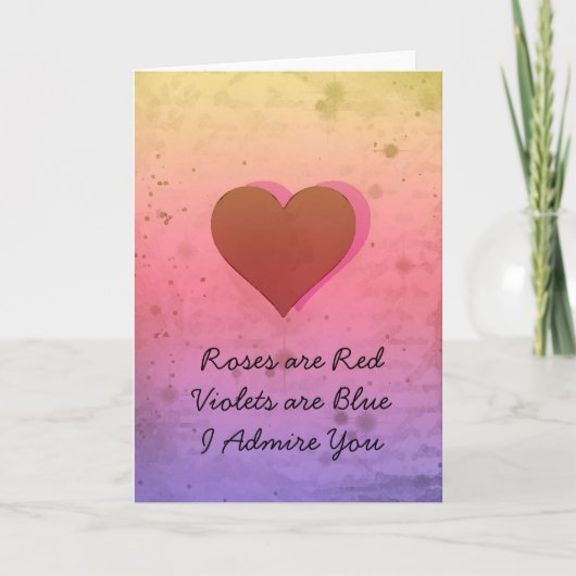 Niedliche Bewunderer-Herz-Valentinstag-Karte Feiertagskarte (Vorderseite)