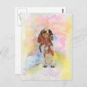 Niedliche, bezaubernde, trendige Hundewelpen Postkarte (Vorne/Hinten)